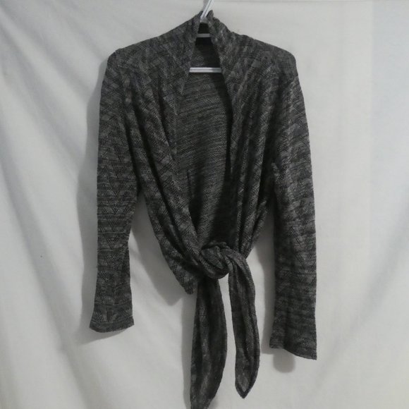GEORGE | medium | Chevron Salt and Pepper Tie Waist Cardigan | GUC - Picture 1 of 16